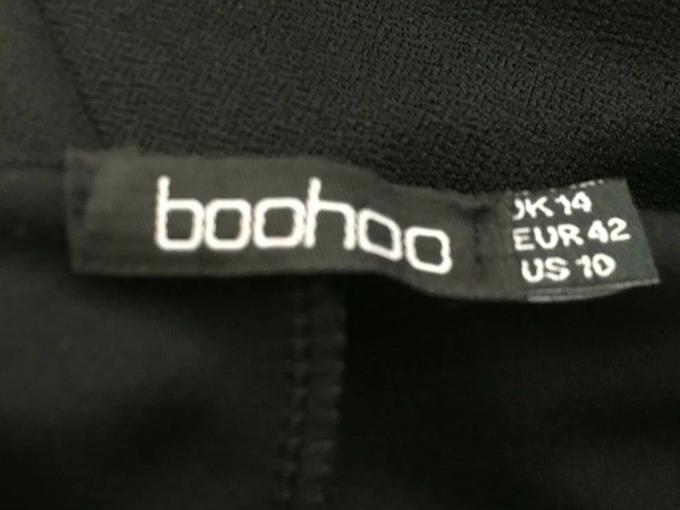 Blusa Camisa Top Boohoo Negra Capa Sólida Talla 10 EE. UU./14 REINO UNIDO NUEVA SIN ETIQUETAS Foto 3 de 4