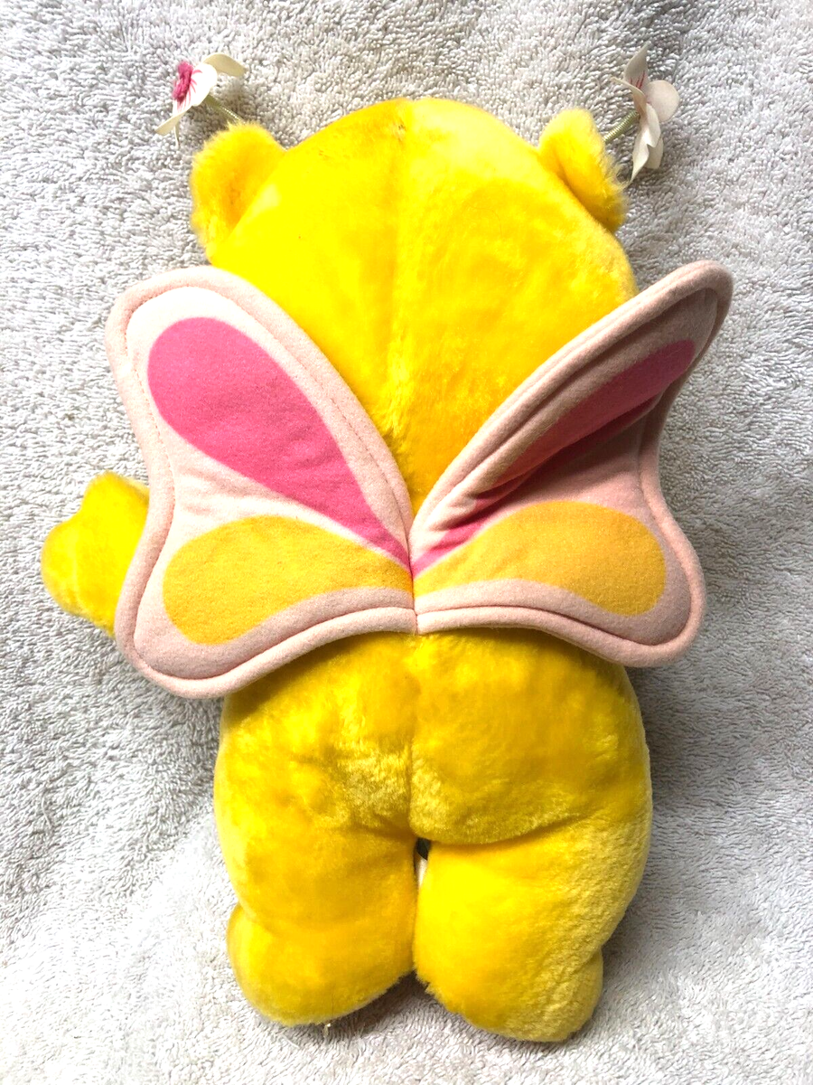 BUTTERBEAR bear butterfly WUZZLES yellow PLUSH vintage 1984 hasbro