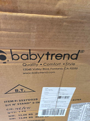 Baby Trend Sit N' Stand 5-in-1 Travel System Stroller w/ Canopy Black SS27D02B