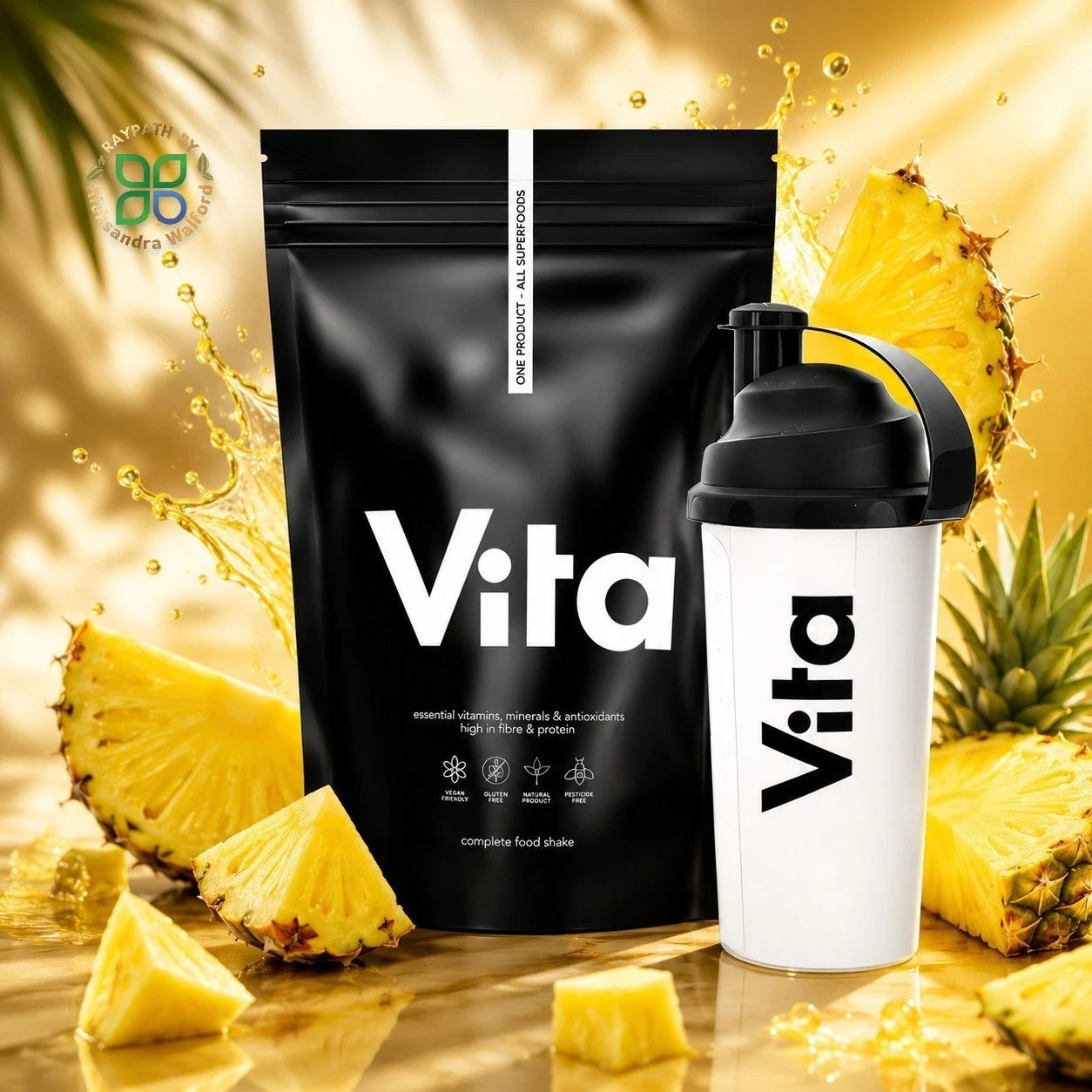 Raypath NEW Dietary supplement powder - VITa Shake with Pineapple + Shaker FREE
Opens in a new windo