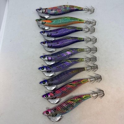 DUEL 150159 Easy Q Fin Plus TR egi Baits Scratched Angelköder Hard 9er Set