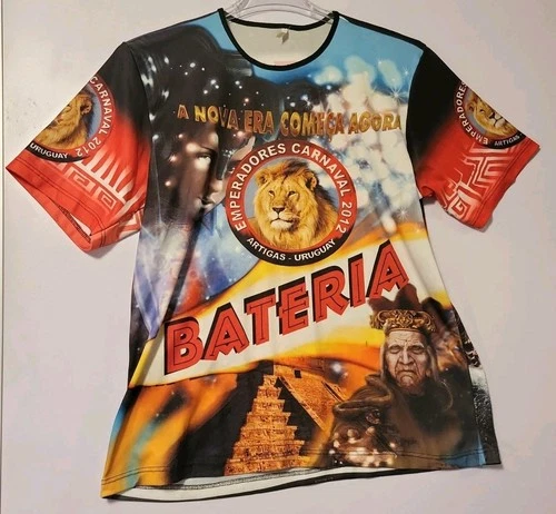 Tribal Lion T-shirt Large-A NOVA ERA COMECA AGORA- Artigas, Uruguay BATERIA