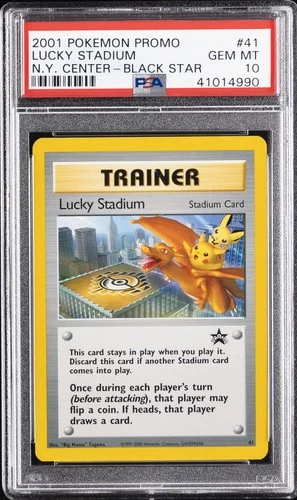 2001 POKEMON PROMO BLACK STAR #41 LUCKY STADIUM-N.Y. CENTER PSA 10