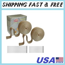2 Roll 2" x 50' Titanium Exhaust Heat Wrap Roll for Motorcycle Fiberglass
