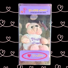 Vintage Britney Spears Pink Beanbag Bear Collectible, Rare Bears, Bear #1