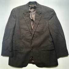 Lauren Ralph Lauren Lambswool Blazer Jacket Mens 42 R Brown 100 Houndstooth