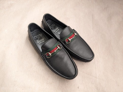 Gucci Driving Horsebit Loafers Black Men 10 Leather Dress Shoes Italy Slip-On