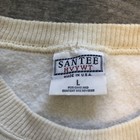 Cream 1998 American Motorbike Assoc sweatshirt, size L, with “SANTEE HYYWT MADE IN U.S.A.” label inside collar.