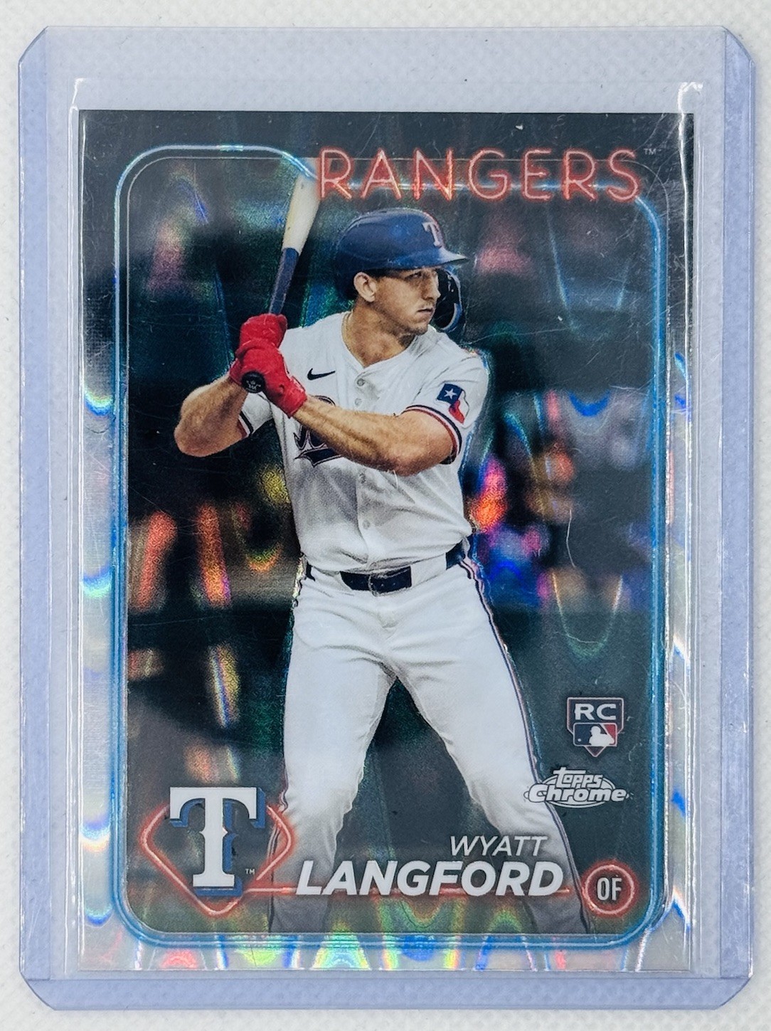 Wyatt Langford 2024 Topps Chrome #122 RayWave Refractor (RC)