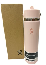 Hydro Flask 24oz Wide Mouth Flex Straw Cap Insulated Tumbler Trillium Pink