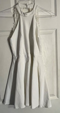 Lulus White Short Summer Sexy Dress Lace Back Accent Juniors XS 30” Bust