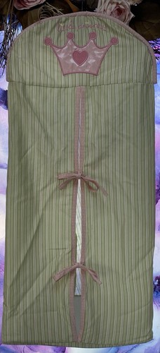 LITTLE PRINCESS HANGING DIAPER BAG BABY GREEN STRIPES w/PINK ACCENTS SUPER CUTE - Picture 2 of 3
