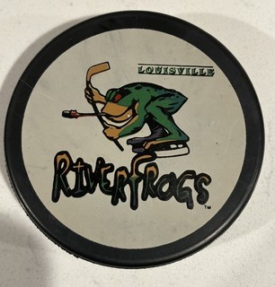 ECHL Louisville River Frogs Logo League Hockey Puck Collect Pucks