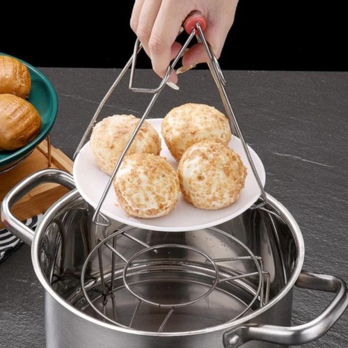 304 Stainless Steel Steamer Rack Round Pot Steaming Steamer Shelf Household - Picture 8 of 9