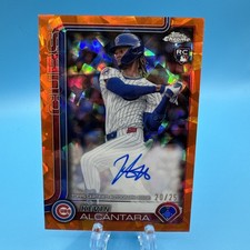 2025 Topps Chrome Sapphire Kevin Alcántara Rookie Autographs Orange 20/25 Cubs
