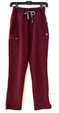 Figs Maroon High Waisted Yola Skinny Scrub Pants Size XS/P Nursing Medical