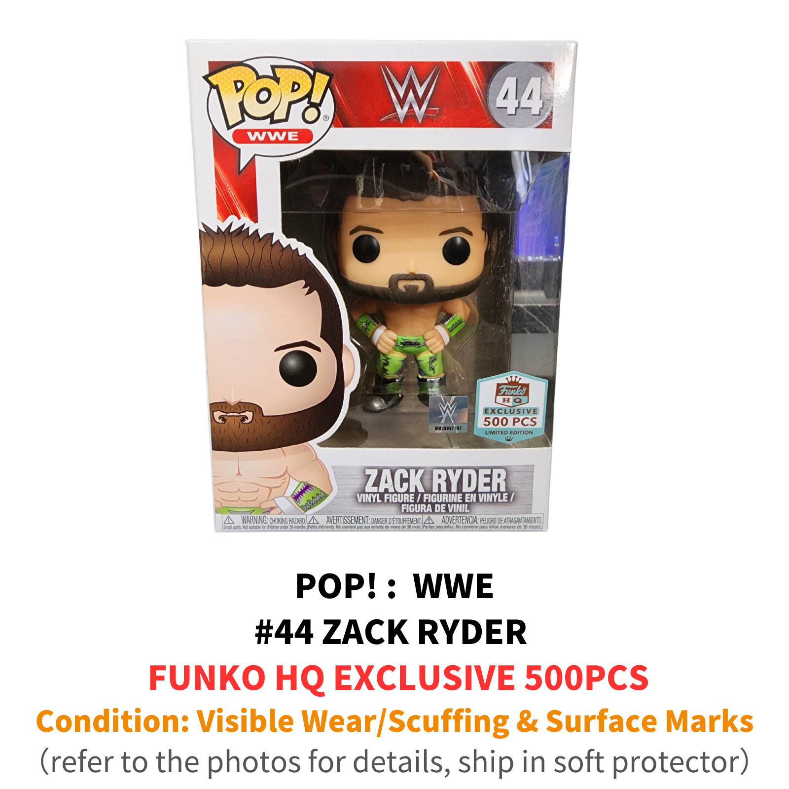 Funko Pop Wwe Zack Ryder #44 Funko Hq Exclusivo 500 Piezas
