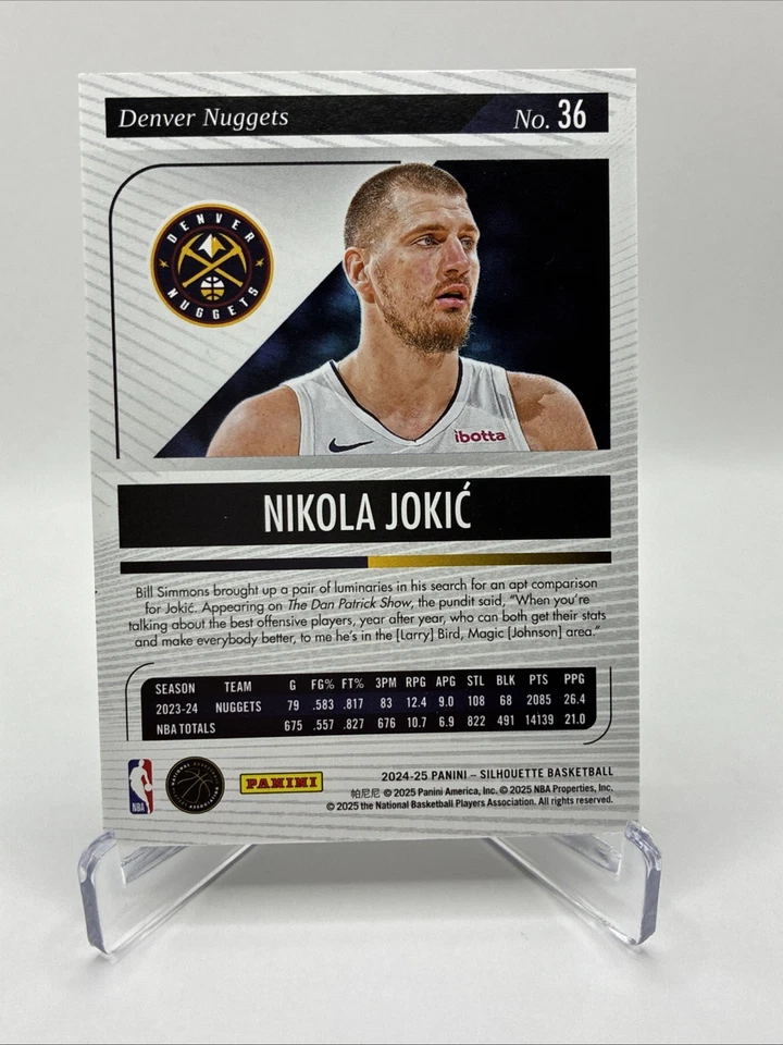 2024-25 Panini Silhouette Nikola Jokic Blue /99 #36 - Image 2 of 2