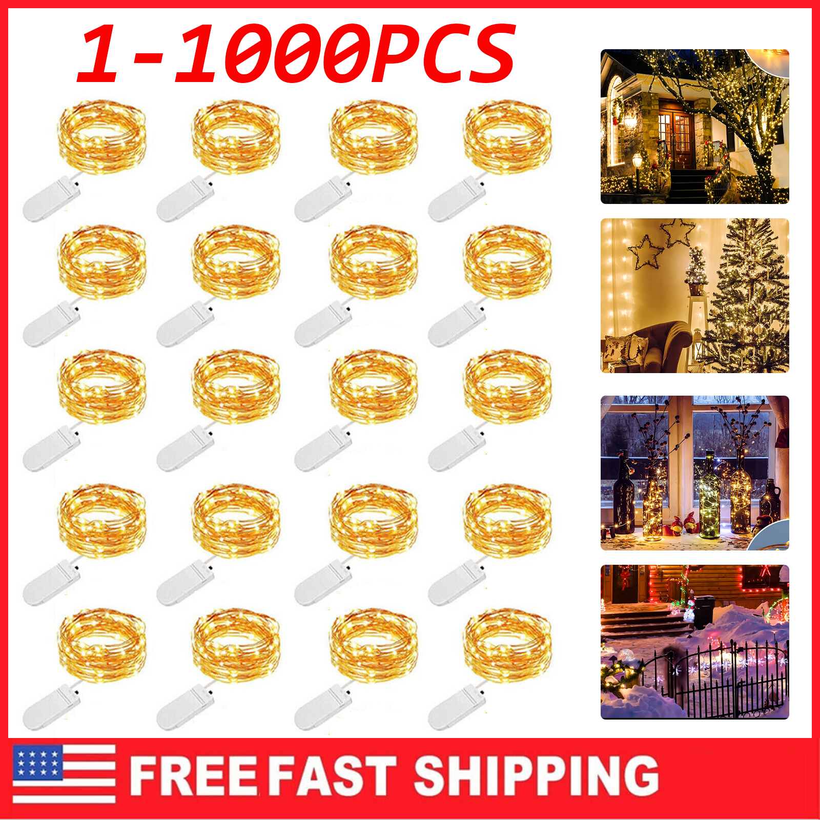 Wholesale 6.6ft 20 LED Battery Operated Mini LED Copper Wire String Fairy Lights