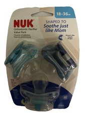 NUK Orthodontic Pacifier - Value 3 Pack 18-36M Breast Nipple Shape Glows In Dark