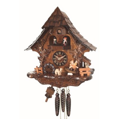 Engstler - 4775_MT - Kuckucksuhr - 1-Tag-Kettenzugwerk - Nussbaum - mit Musik mi
