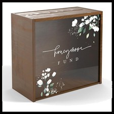 Rustic Wedding Card Box with Lock Secure Honeymoon Fund Storage Solution