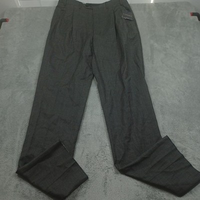 Canali Pants Mens 37 Gray Wool Italy Pleated Unhemmed NWT