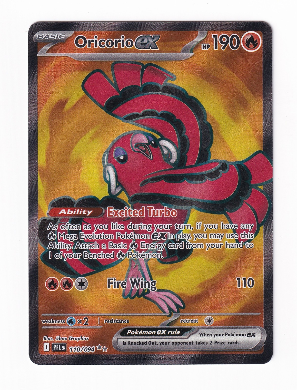 Oricorio EX 110/094 - Phantasmal Flames - LP Ultra Rare - Pokemon TCG