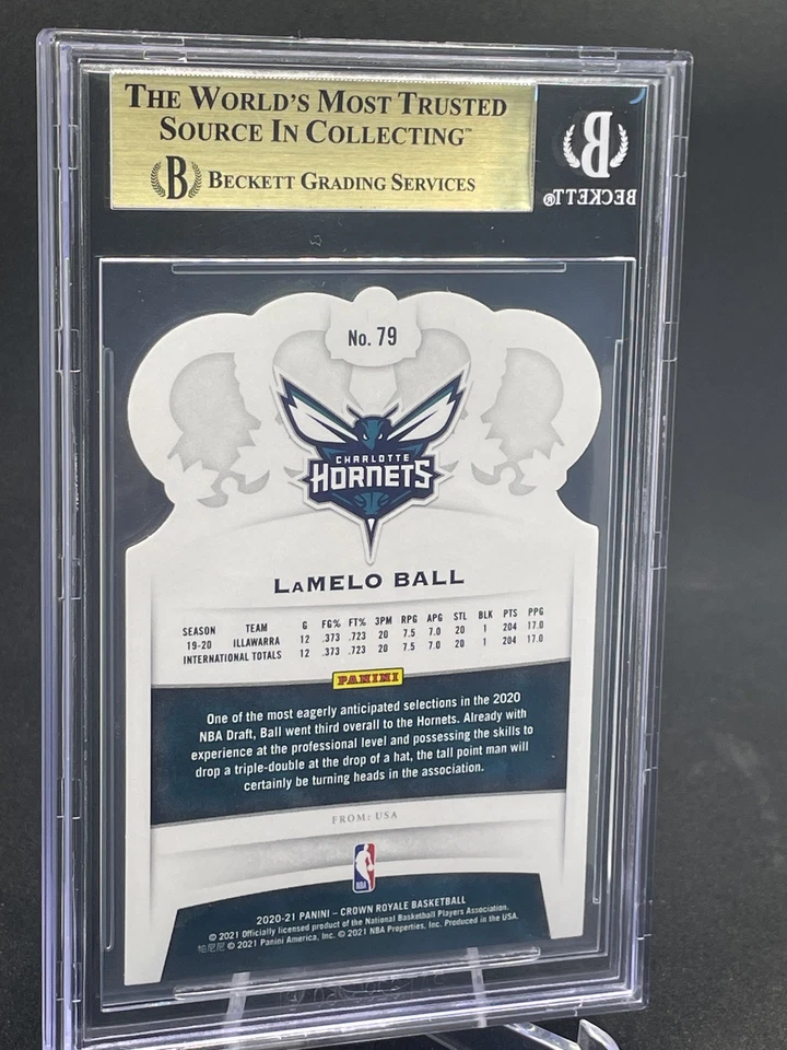 2020-21 Panini Crown Royale Lamelo Ball #79 Rookie RC Blue Cracked Ice /99 - Image 2 of 3