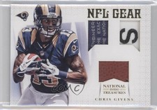 2012 National Treasures NFL Gear Trio Materials Prime 3/25 Chris Givens #8 a3q