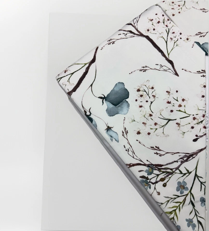 COMPLETO LENZUOLA MATRIMONIALE RASO DI COTONE FLOREALE MADE IN ITALY - Immagine 2 di 3