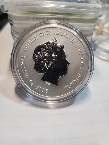 2018 $1 Tuvalu 1 oz .9999 Silver Marvel Series Thor BU Bullion Round w/ Capsule