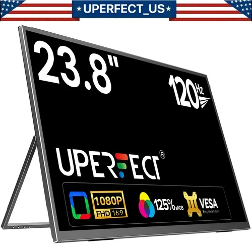 UPERFECT 24" USB-C Portable Monitor 1920x1080 120Hz Display For Raspberry PI PS