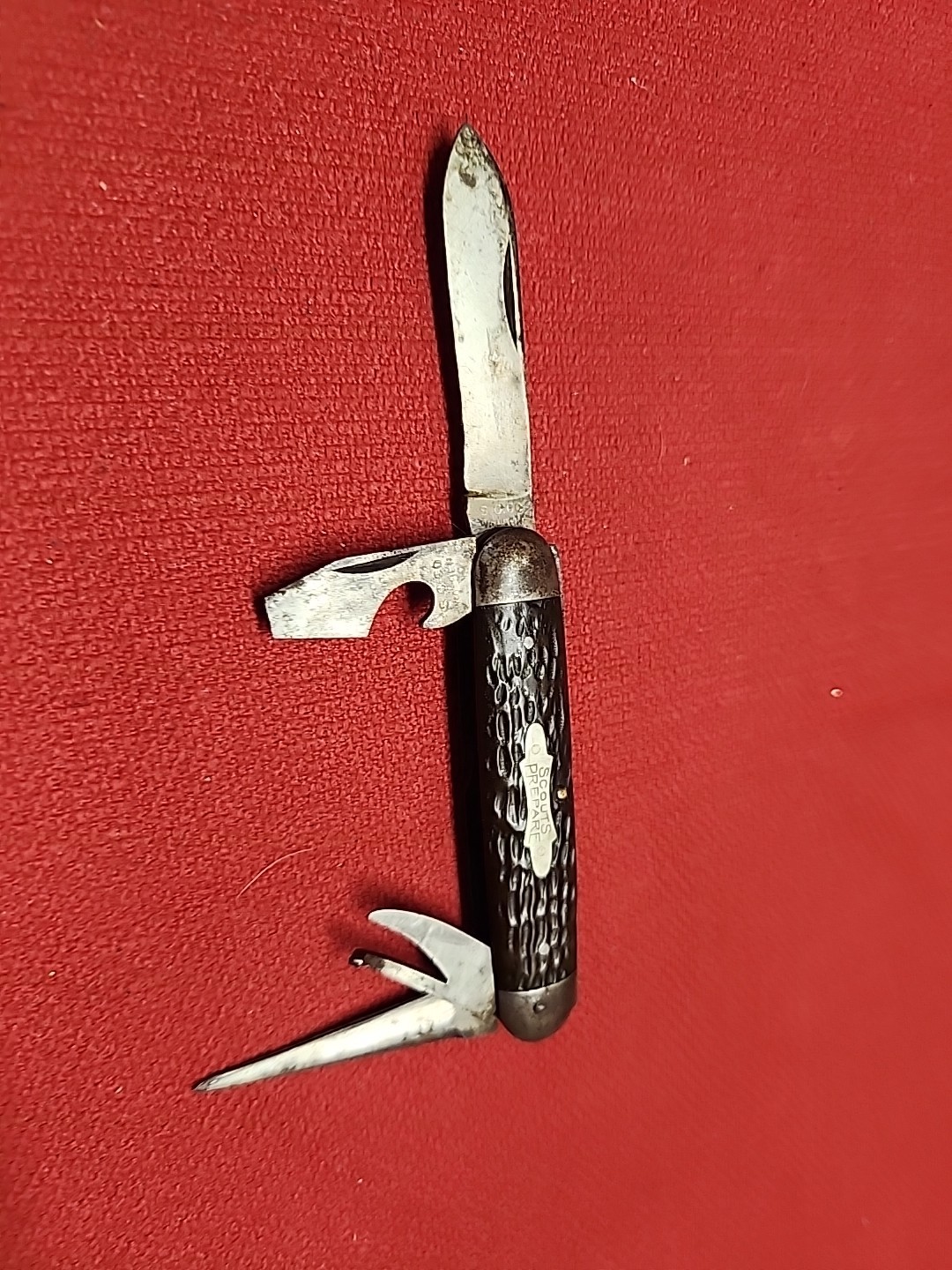 Vintage Official 4 Blade Boy Scout Knife S.C. co Walden, NY Scouts Prepare