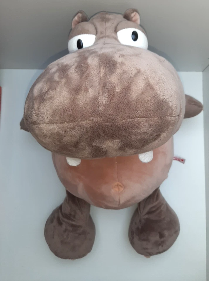 Wie neu: riesiges superweiches Nilpferd Nici grau rosa Plüsch Etikett ca. 70 cm - Bild 2 von 4