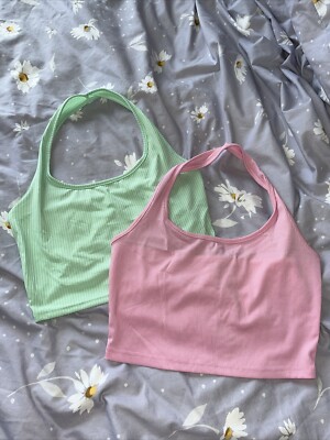 Shien Large Halter Neck Tops 14 Summer Pink Green