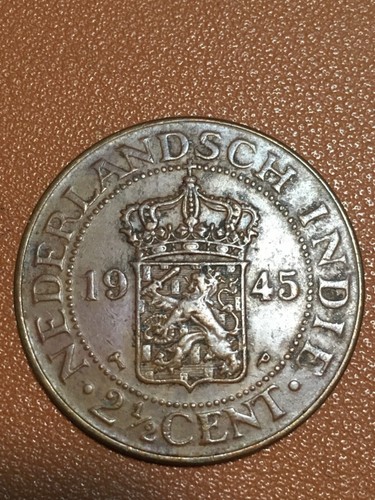 Netherlands East Indies 2 1/2 Cents 1945 P Palm. KM#316. 2.5 Pence coin. WWII.