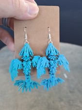 Aqua Blue Cinderwing 3D Printed Dragon Earrin...