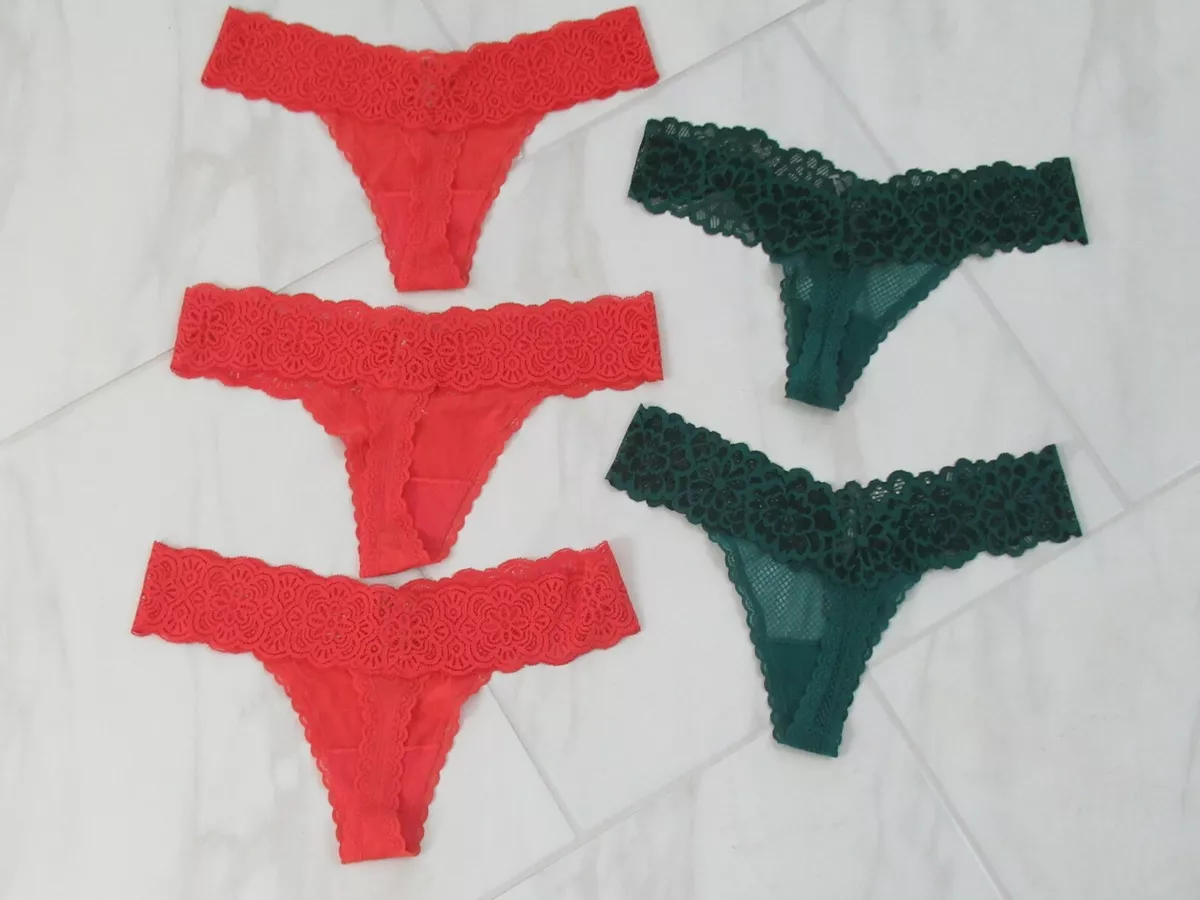 Aerie Womens Lace Thong Underwear Panties ~~5 Pairs~~