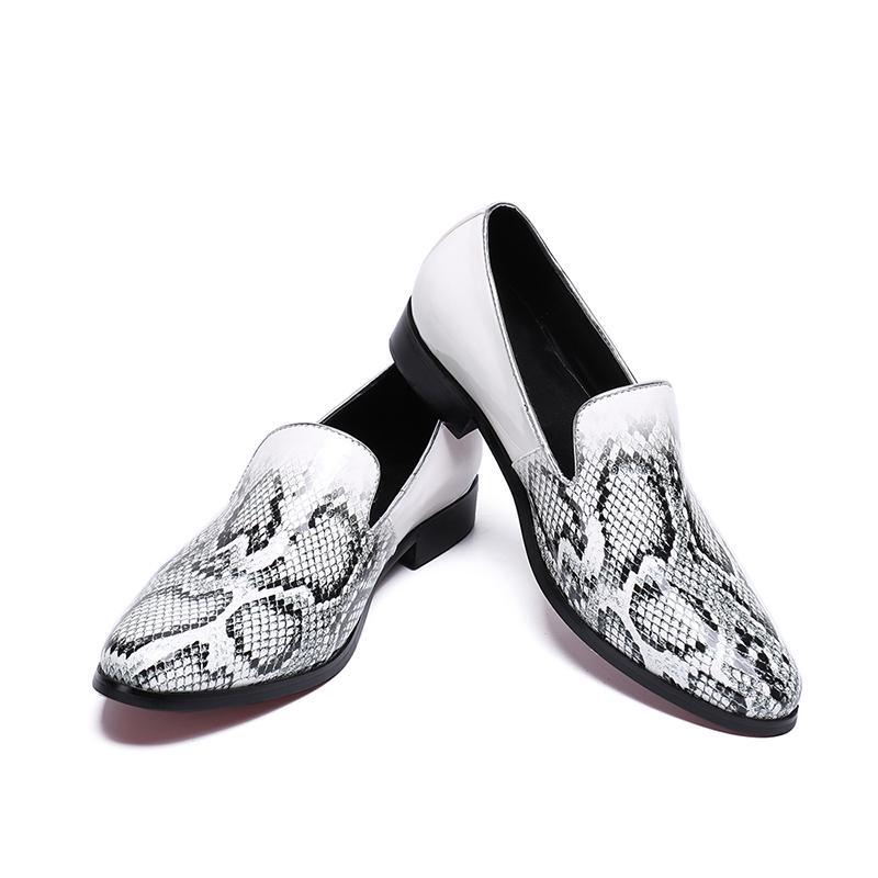 SAOLA Scarpe da sposa Oxford slip on uomo British punta tonda eleganti business stampa piatta