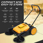 Orange Floor Sweeper,Noise-Free 38-inch Walk-Behind Hand Push Floor Sweeper