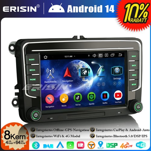 Android 14 64 GB autoradio GPS OPS per VW T6 Crafter Amarok Caddy Polo ŠKODA Yeti - Foto 1 di 24