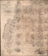 20" x 24" 1864 Map of Bedford Co. Bedford County, United States, Virginia