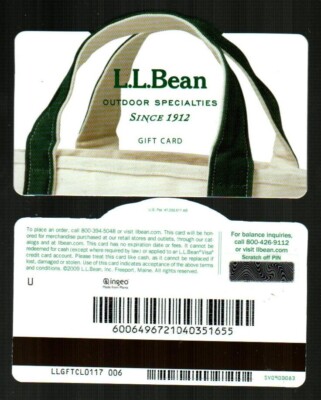 L.L. BEAN Shopping Bag 2009 Die-Cut Gift Card ( $0 )