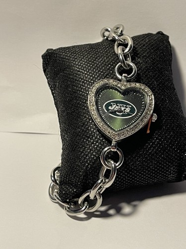 New York Jets NFL Women's Heart Stainless-Steel Bracelet Watch by Game Time NEW - Picture 3 of 5