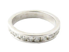 14 Karat White Gold Diamond Wedding Band Size 6.5 5187