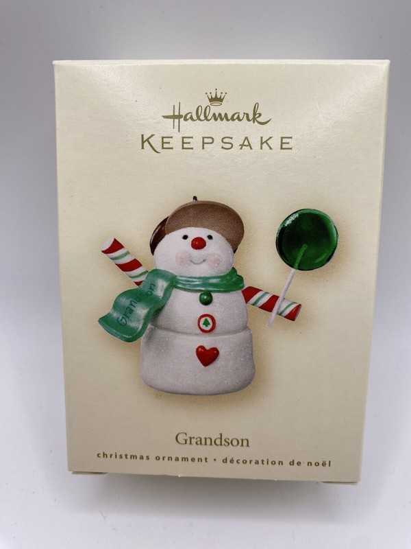 Hallmark Keepsake 2007 Grandson Snowman with lollipop- READ
