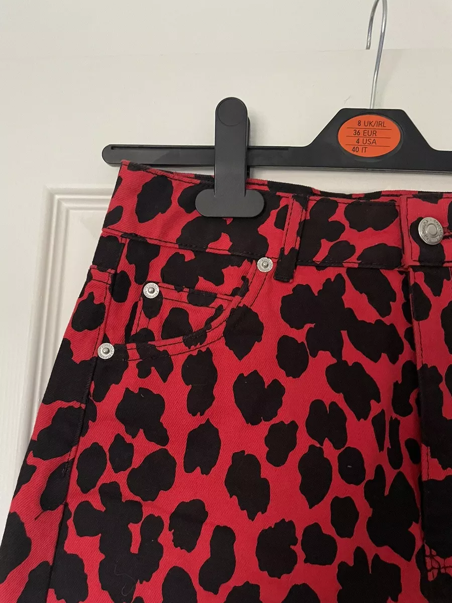 Topshop red hotsell leopard skirt