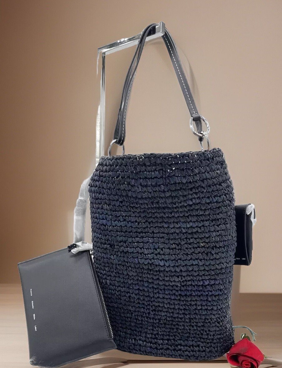 Proenza Schouler White Label ラフィアバッグ AUTH NWT Proenza Schouler White Label Spring Raffia Straw Bucket