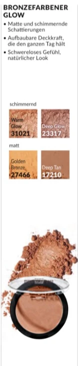Avon Bronze & Glow Bronzepuder Farbe Warm Glow Glanz Kompakt Puder Bronzer - Bild 2 von 4